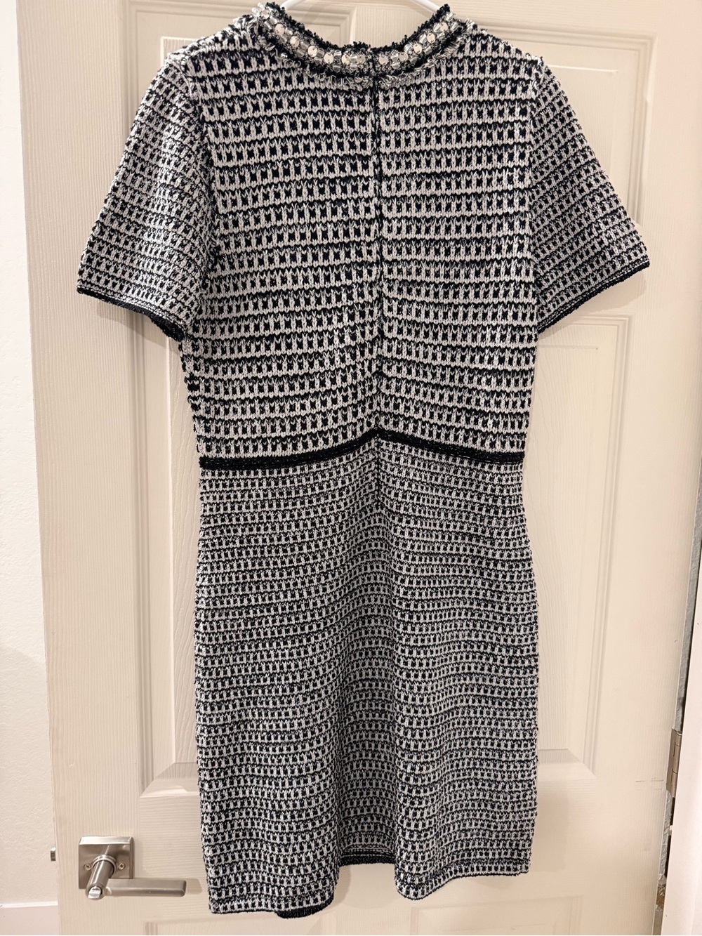 Tory Burch Black and White Short-Sleeve Knit Dress - Picture 4 of 8